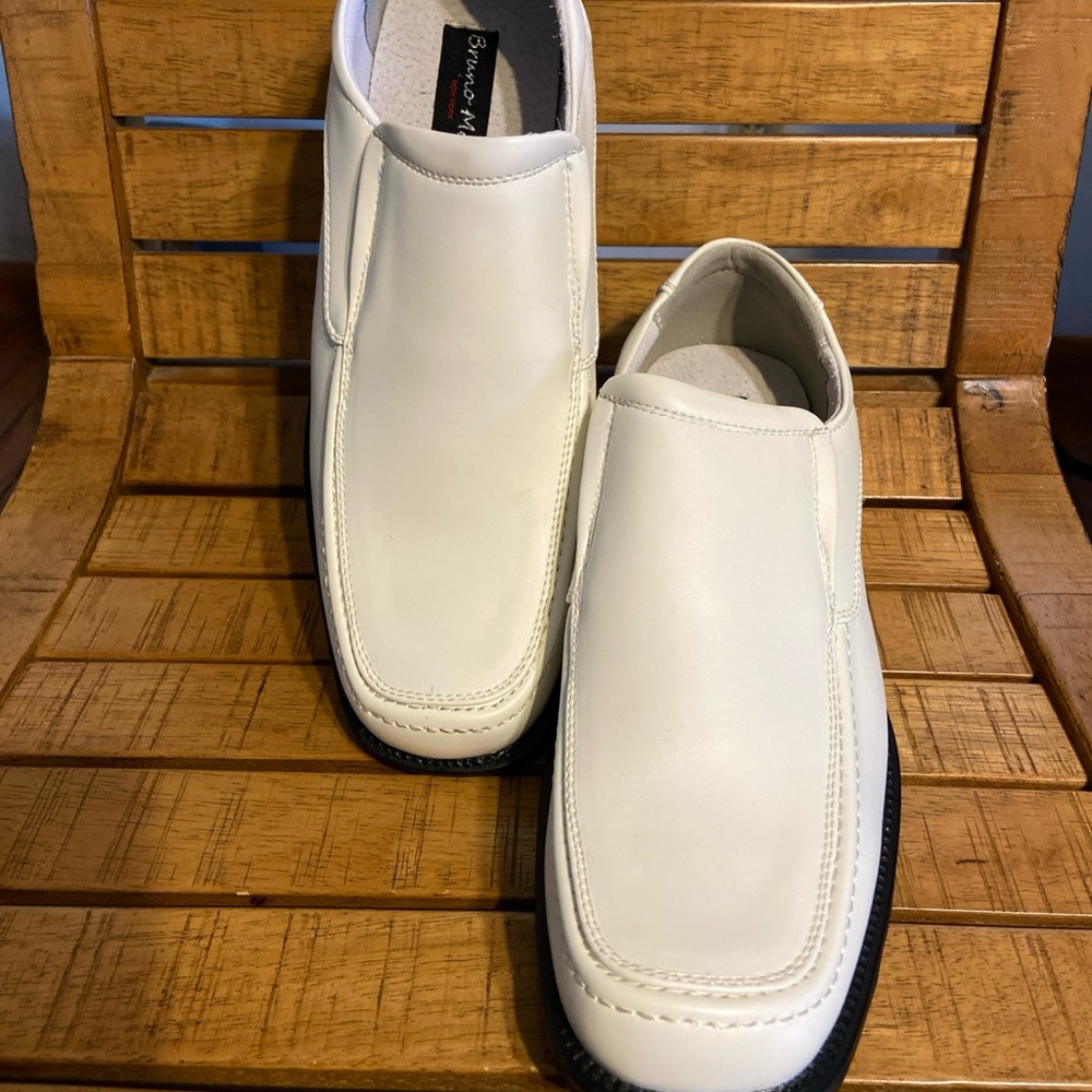 Bruno Magli Men's White Leather Loafers